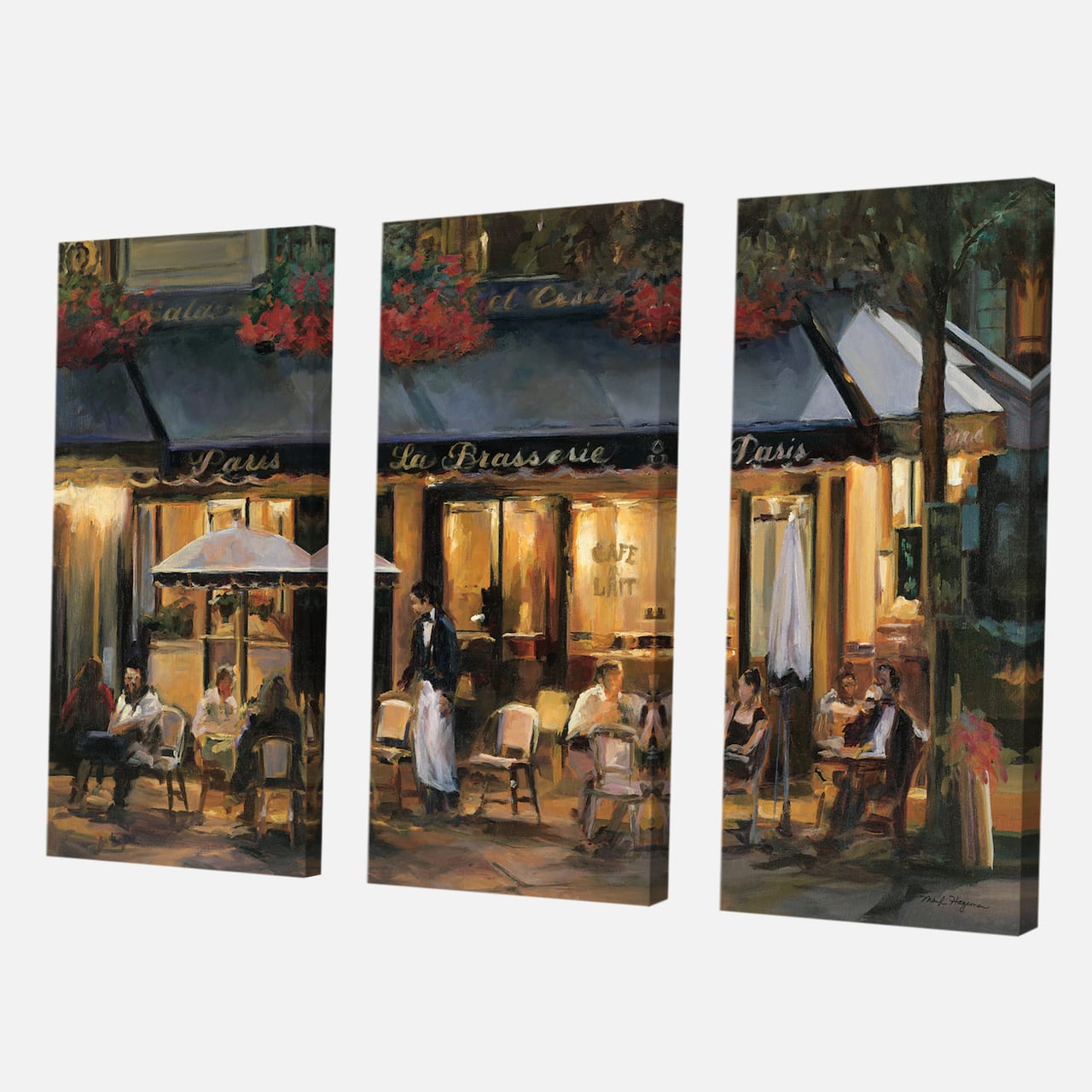 Designart - La Brasserie of Champs-Élysées Paris - French Country Gallery-wrapped Canvas